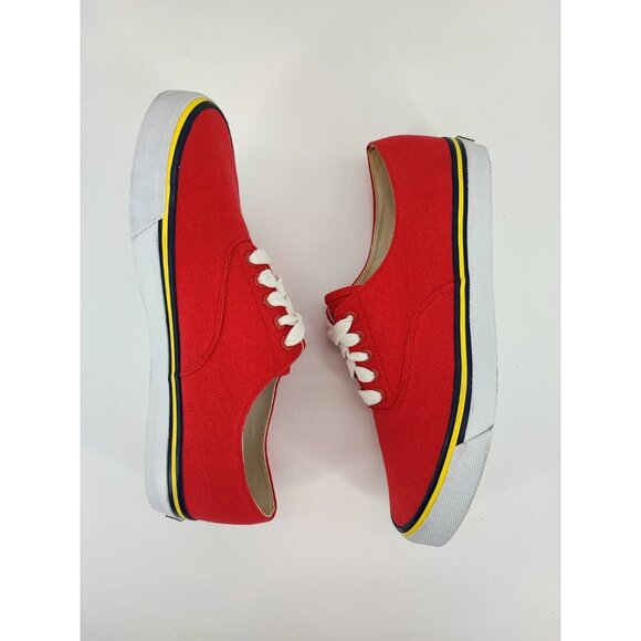 Ralph Lauren Men's Polo Sport Red Canvas Sneakers Size 10B US - Picture 5 of 9